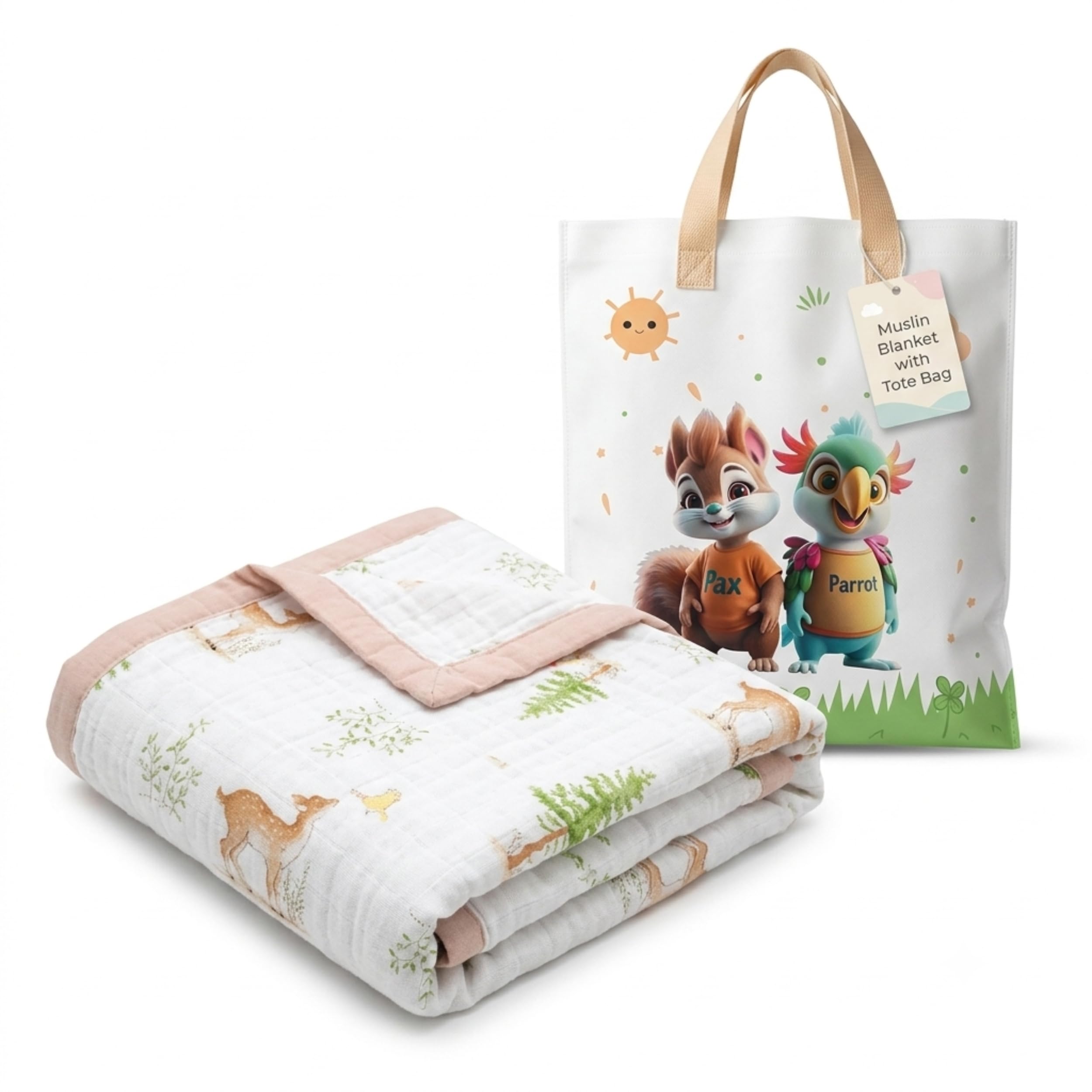 Ultra-Soft 6-Layer Muslin Baby Blanket | Premium Cotton Newborn Swaddle Wrap | Lightweight, Breathable & Multi-Purpose Baby Blanket | 110 x 110 cm-image-38