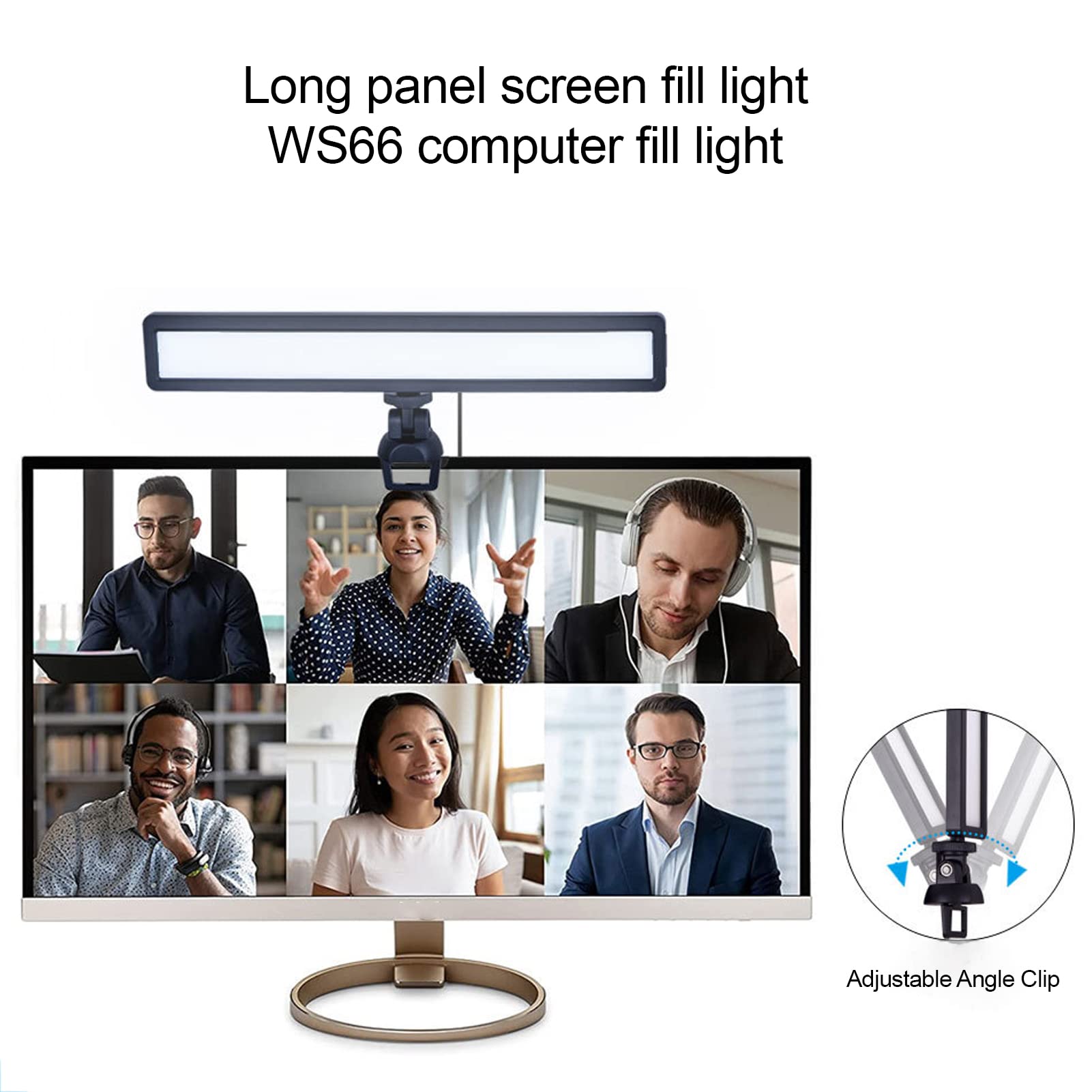 Goshyda Illuminazione per Videoconferenza, Mini Luce di Riempimento a LED 2500-9000K 3 Luci per Webcam con Temperatura Colore, con Clip Ad Angolo Regolabile, per Registrazione Video