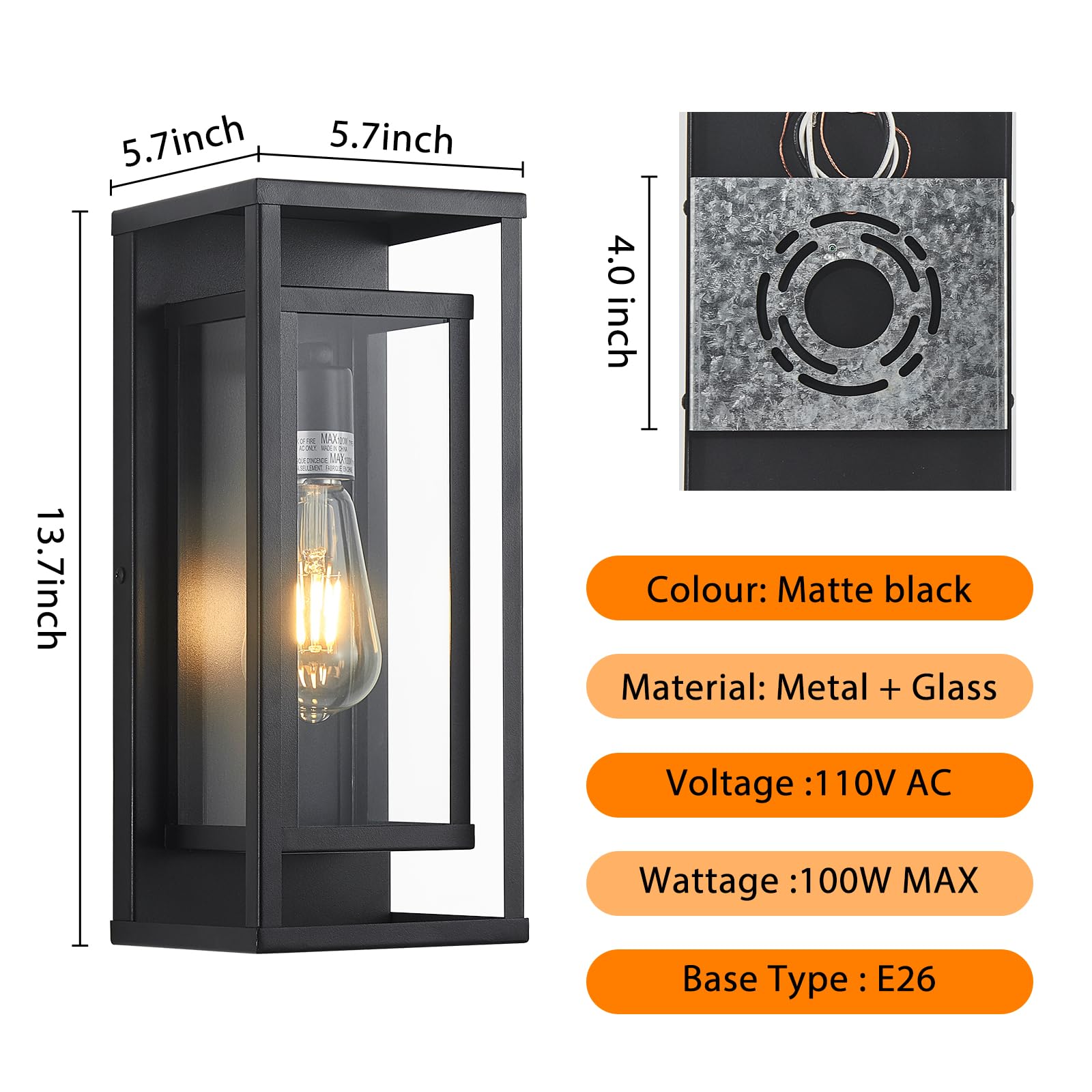 14 Outdoor Wall Lights Fixtures Black Exterior Lighting Fixtures Waterproof Outdoor Wall Lantern Modern Front Porch Lights with — view 6