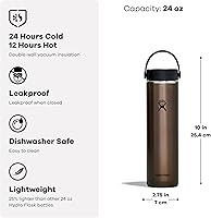 Vista 7 de Hydro Flask 24 Oz Botella de agua ligera de la serie Trail de boca ancha con tapa Flex Tourmaline - Botella de agua para senderismo