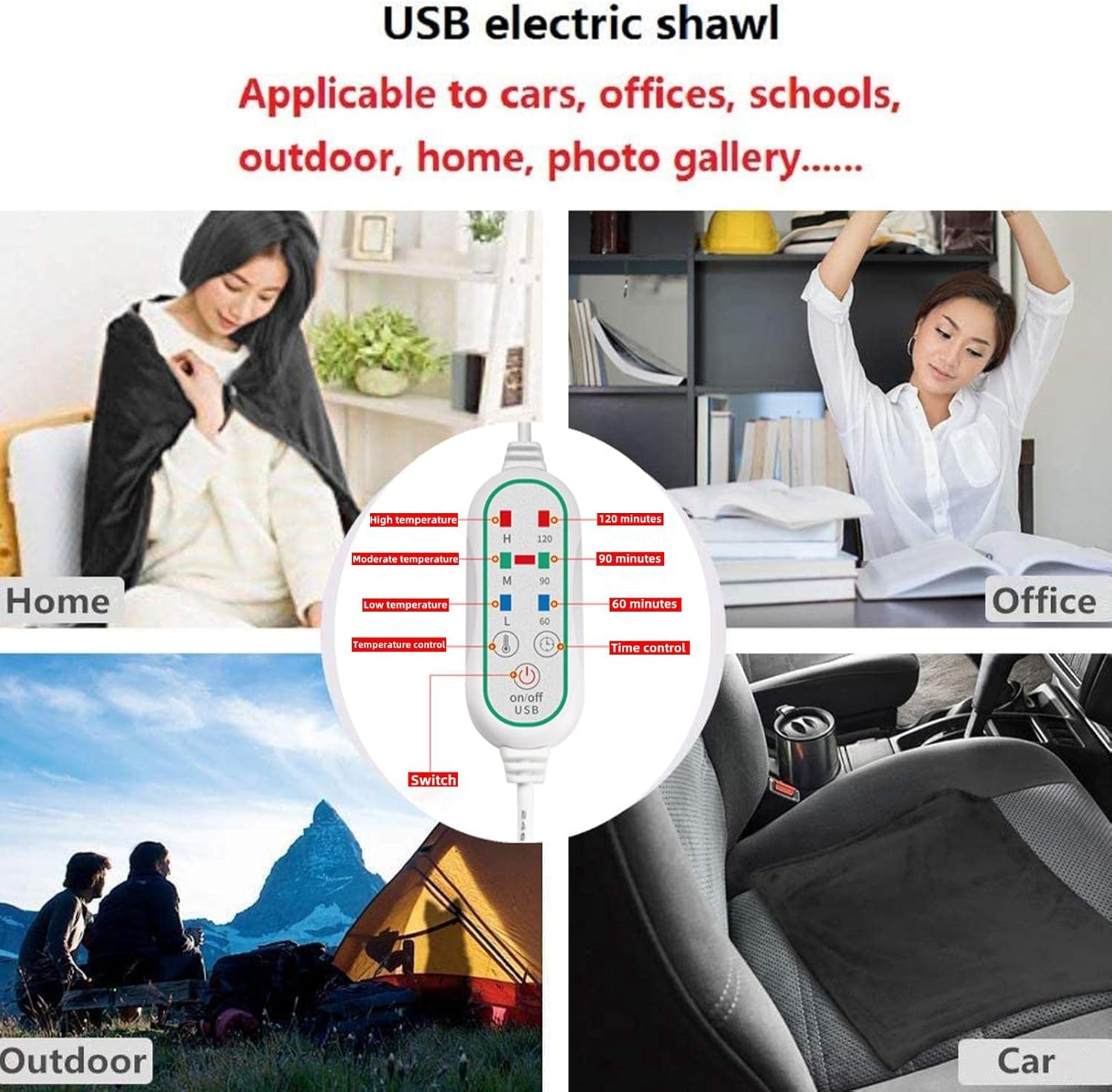 review DAADUN Heated Shawl Blanket, Heated Wrap Shawl Wearable Electric Blanket Washable 3 Heat Settings Comfortable Women's Electric Shawl, Washable, Automatically Closed, 5.9 X 31.4inches-Black