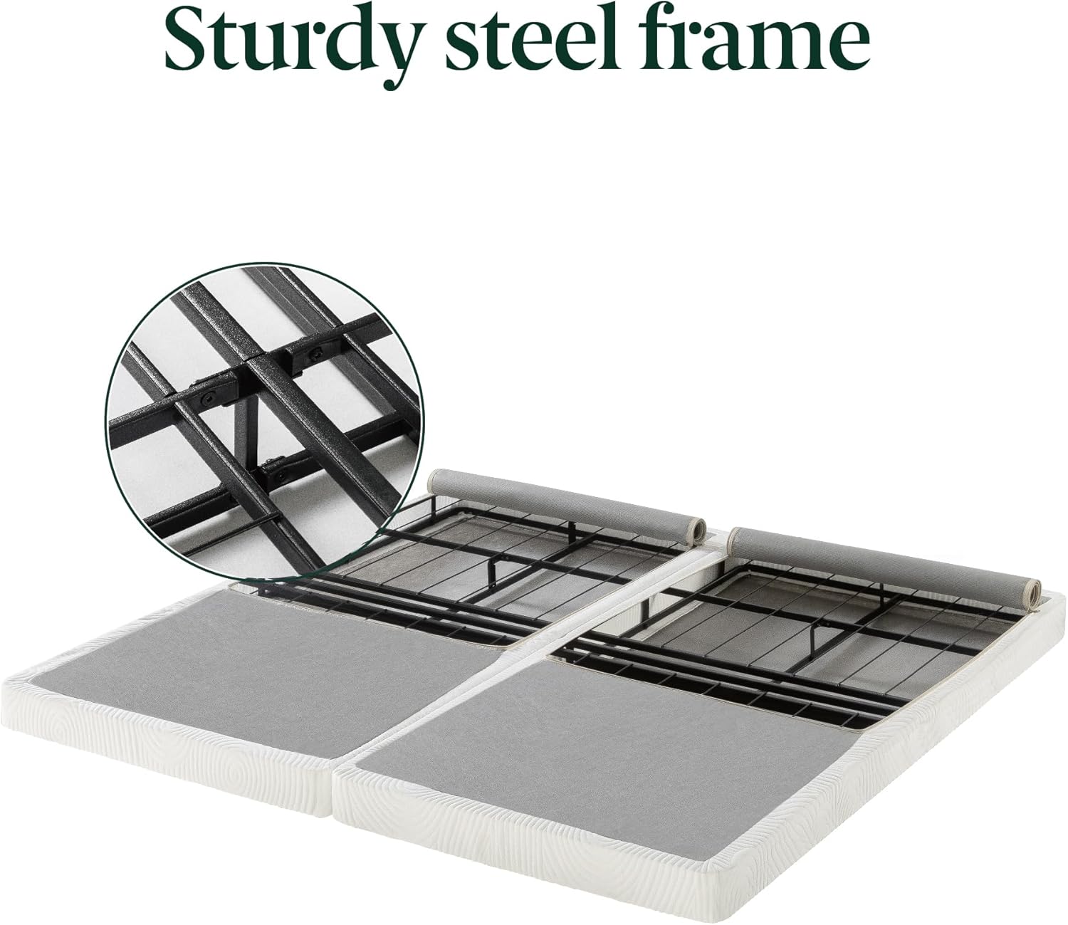 Zinus Jayanna 4 Inch Low Profile BiFold Box Spring / Folding Mattress Foundation / Strong Steel Structure / No Assembly Required, Split King