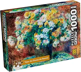 Quebra-Cabeça 1000 Peças MINI - VASO DE FLORES DE RENOIR - Grow