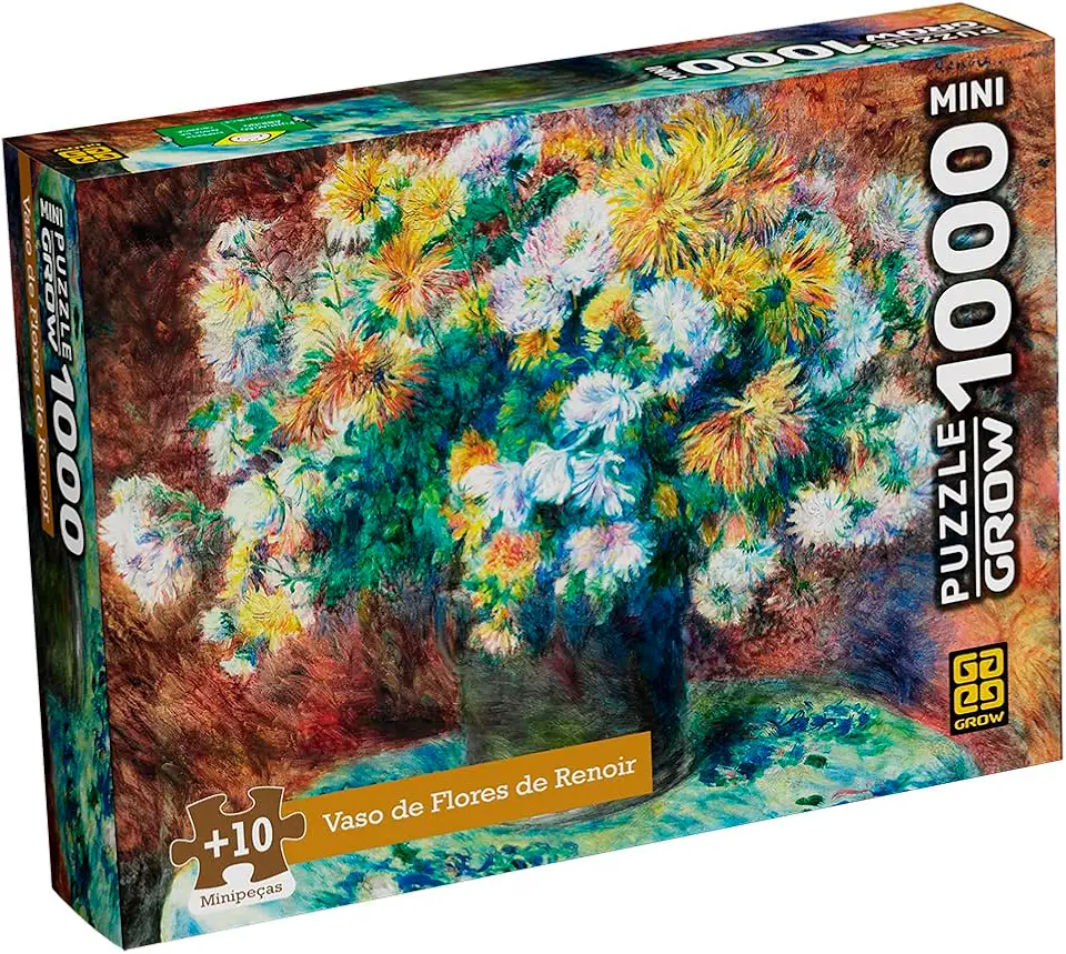 Quebra-Cabeça 1000 Peças MINI - VASO DE FLORES DE RENOIR - Grow