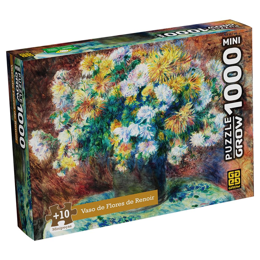 Quebra-Cabeça 1000 Peças MINI - VASO DE FLORES DE RENOIR - Grow ...