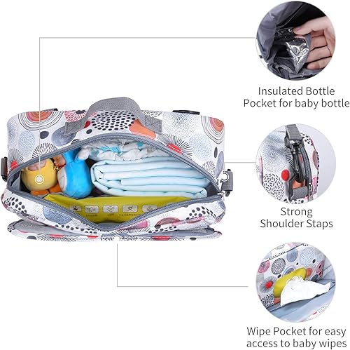 Miniatura 7 de Organizador de cochecito de bebé para almacenamiento de bebé estés donde estés, con múltiples bolsillos, ganchos antideslizantes y correa ajustable