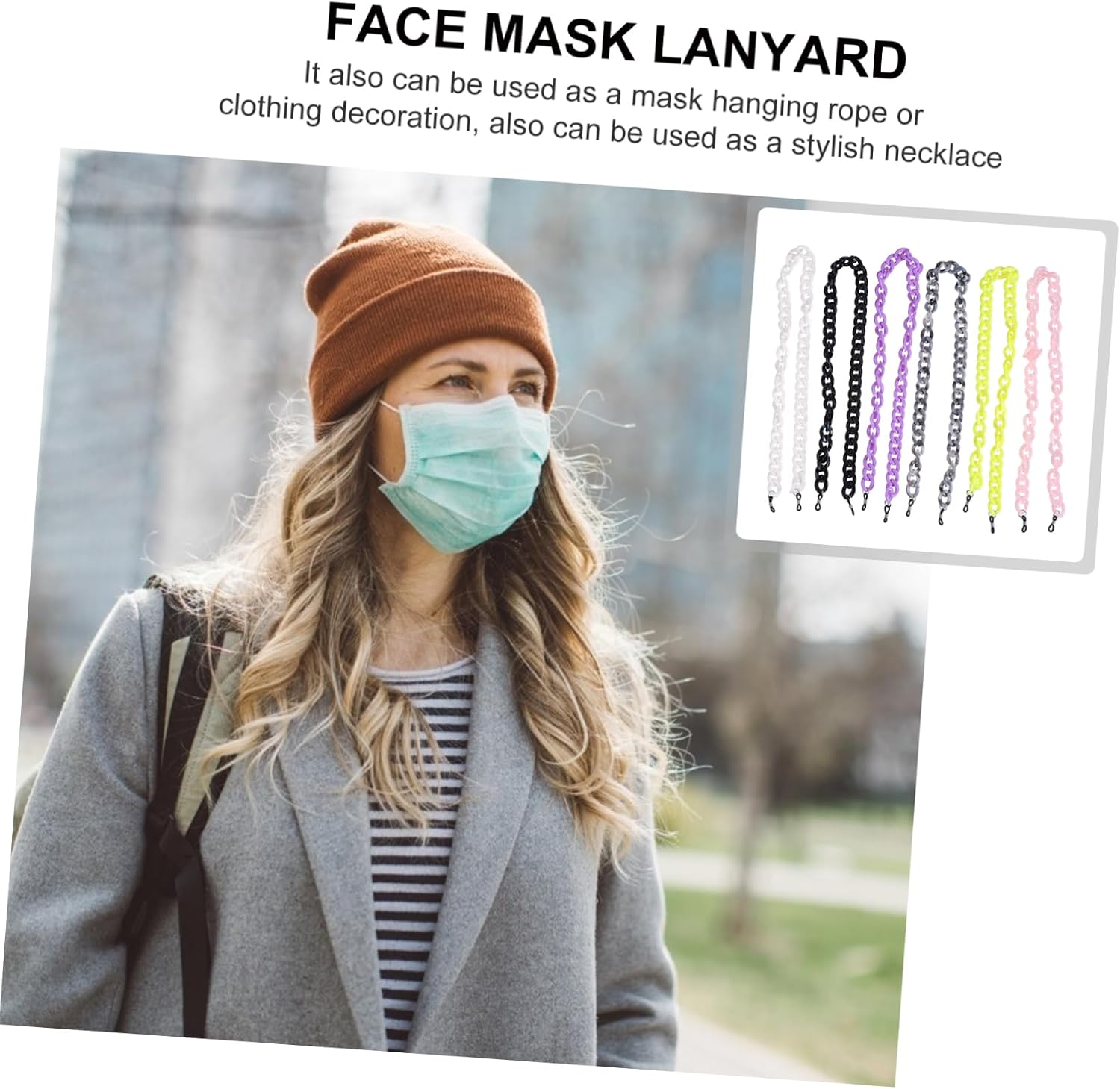 NOLITOY Glasses Mask Chain Mask Lanyard Straps Safety Mask Holder Mask Hanger Face Covering Holder Chain Ear