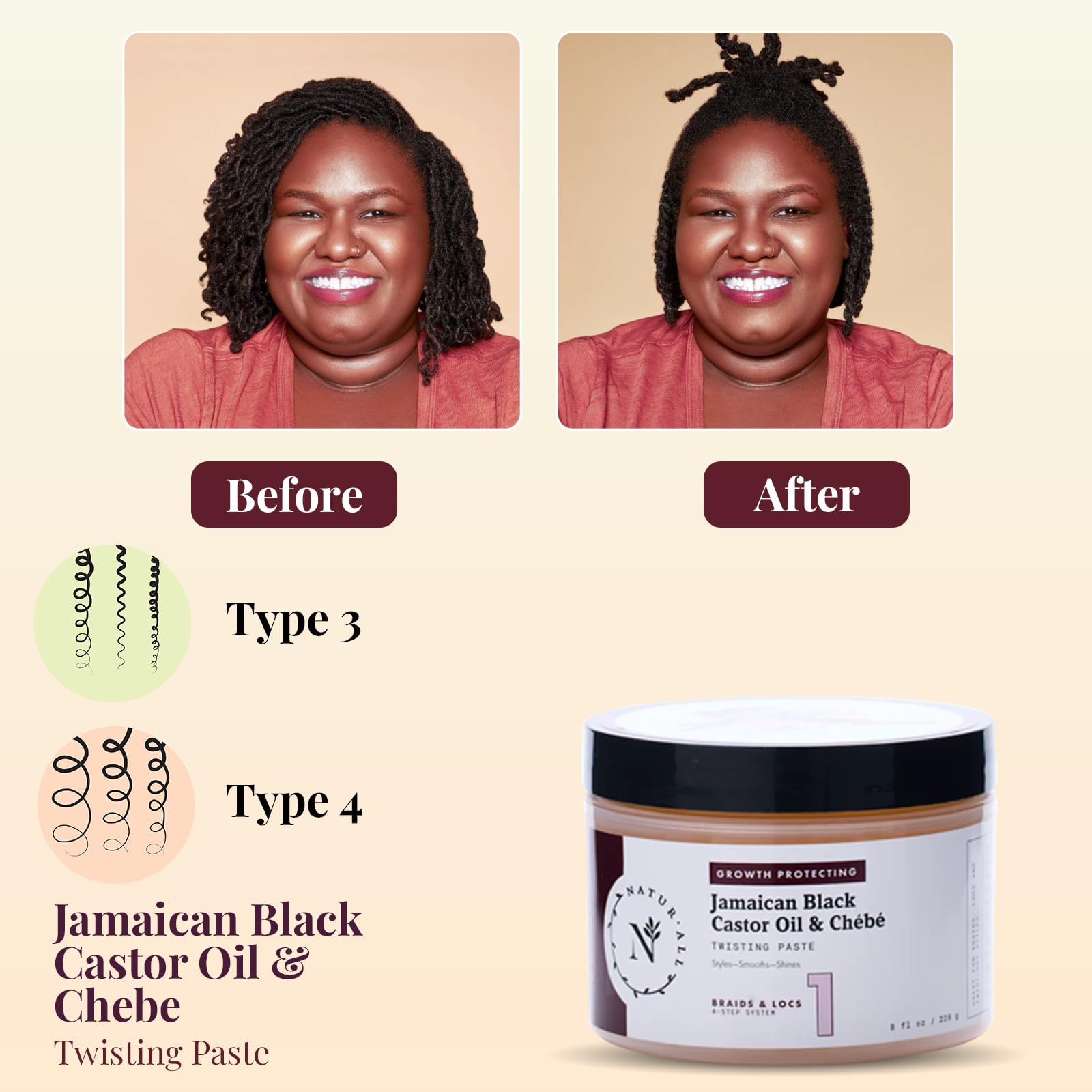 NaturAll Jamaican Black Castor Oil & Chebe Braiding Gel