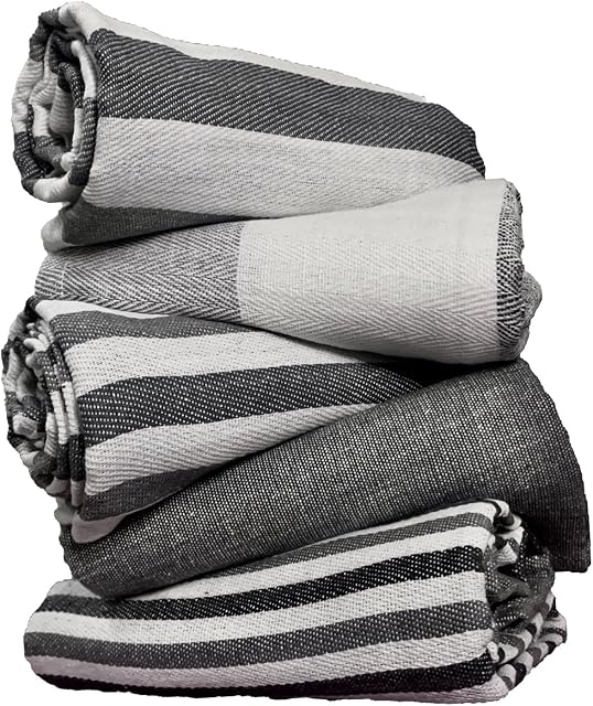 Grey Gray Tea Towels | 50 x 70 cm Pack of 5 Tea Towel | Gift Wrapped Kitchen Towel Set | 100% Cotton Home & Kitchen Towels | Stylish Design Dish Cloth & Towels | Tea Towel Set (Mix)