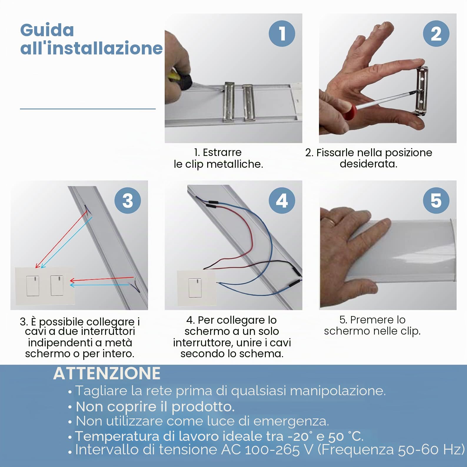 LED ATOMANT Plafoniera LED Lineare 120cm 72W Bianco Freddo 7200lm | 6500K