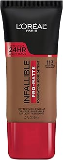L'Oreal ParisCosmetics Makeup Infallible Pro-Matte Liquid Longwear Foundation, Brown Suede, 1 fl oz.
