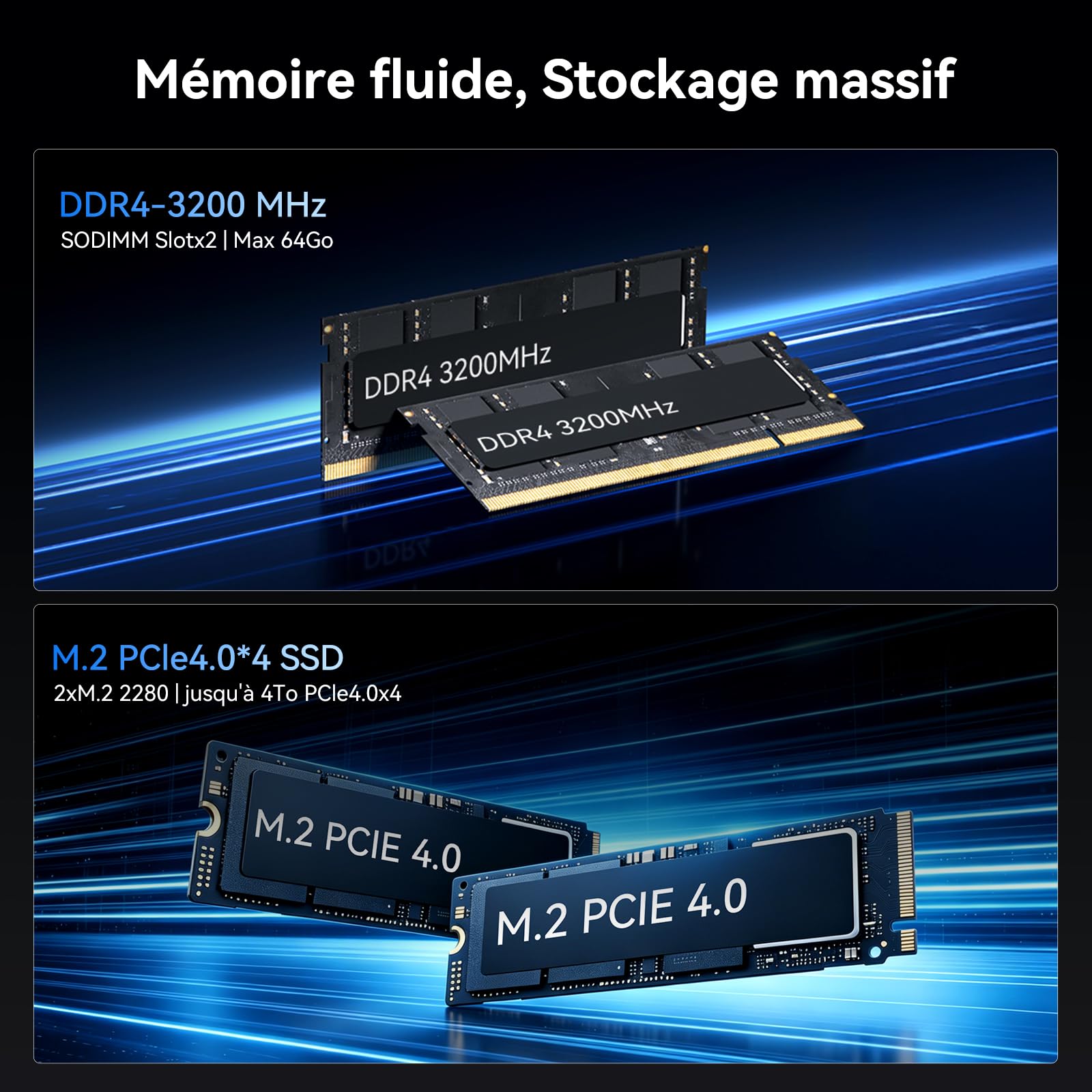 Blackview NEX60 Business Office PC Win 11 Pro, 13th Intel Core 5 210H (8C/12T), 16Go RAM 512Go SSD (Up to 64GB+4TB) Mini Ordinateur de Bureau, 4K@60Hz Display HDMI+VGA, USB3.2/WiFi6 [3-Year Warranty]