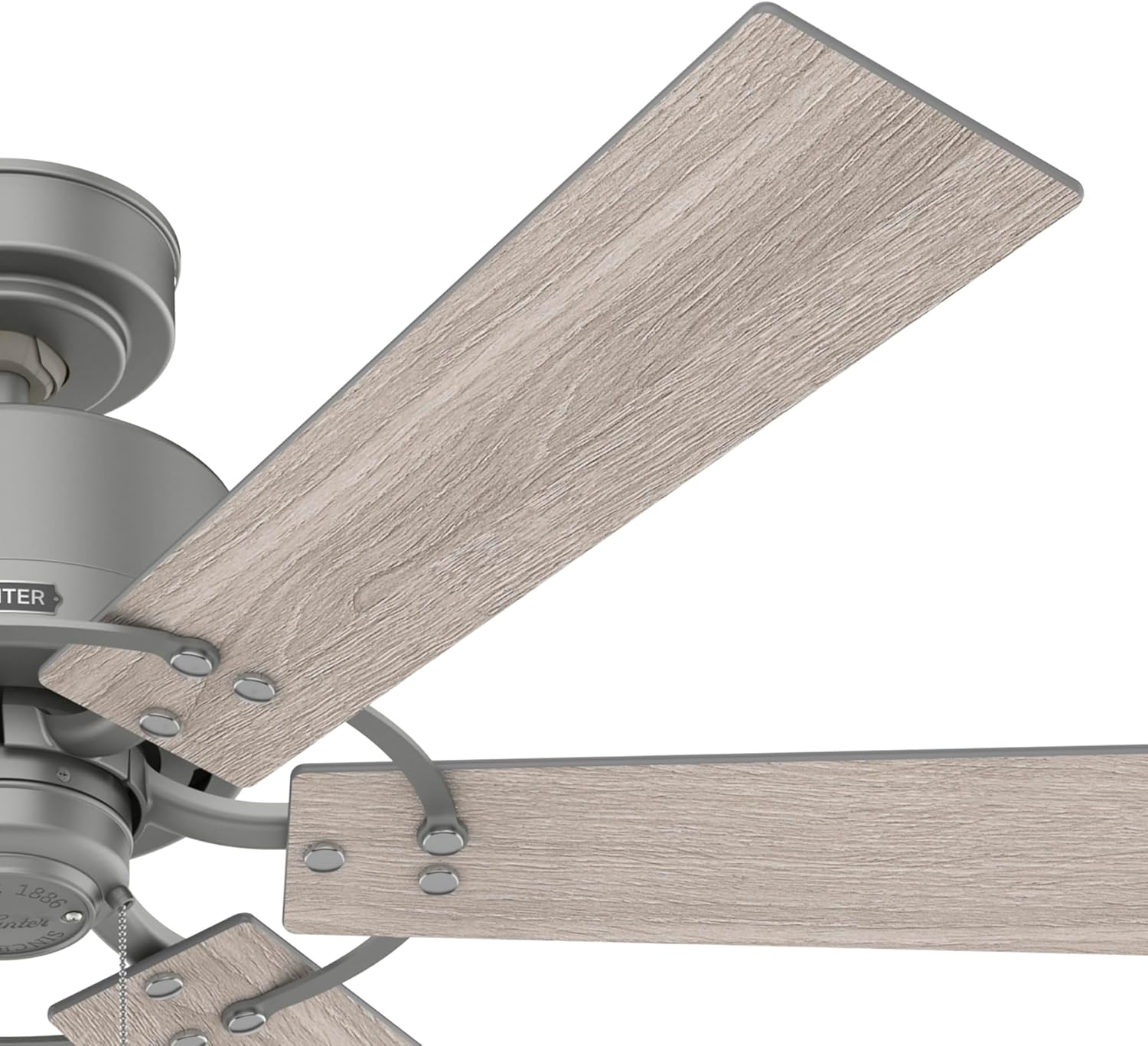 Hunter Fan 52 inch Casual Matte Silver Finish Indoor Ceiling Fan with 6 Blades and Pull Chain (Renewed)