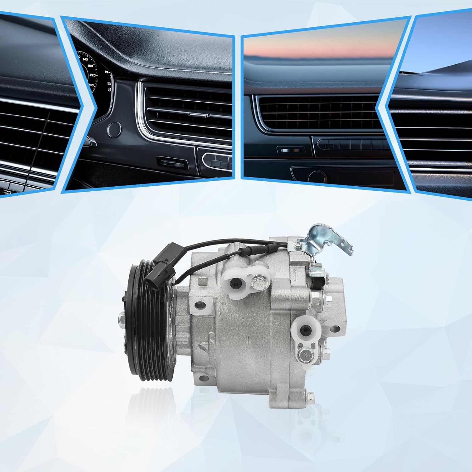 A/C Compressor Replacement for Mitsubishi Lancer and Outlander, Pre-Filled with PAG 46 Oil, Direct Fit for 2009-2015 Models with 2.0L-3.0L Engines