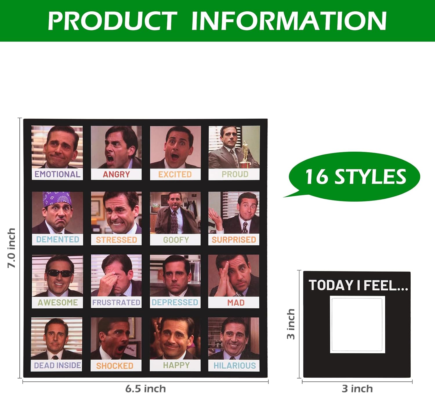 Office Magnetic Daily Mood Trackerフィーリングポスター、テレビ番組ファンへの面白いオフィスギフト、