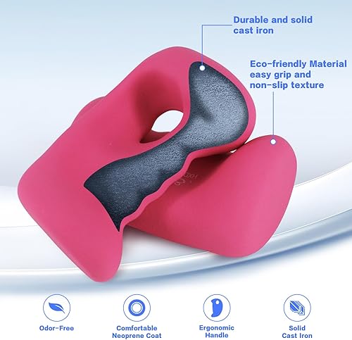 Miniatura 9 de Juego de mancuernas ergonómicas de neopreno, para pilates, yoga, entrenamiento de fuerza, correr, gimnasio en casa para mujeres, hombres (3 libras,