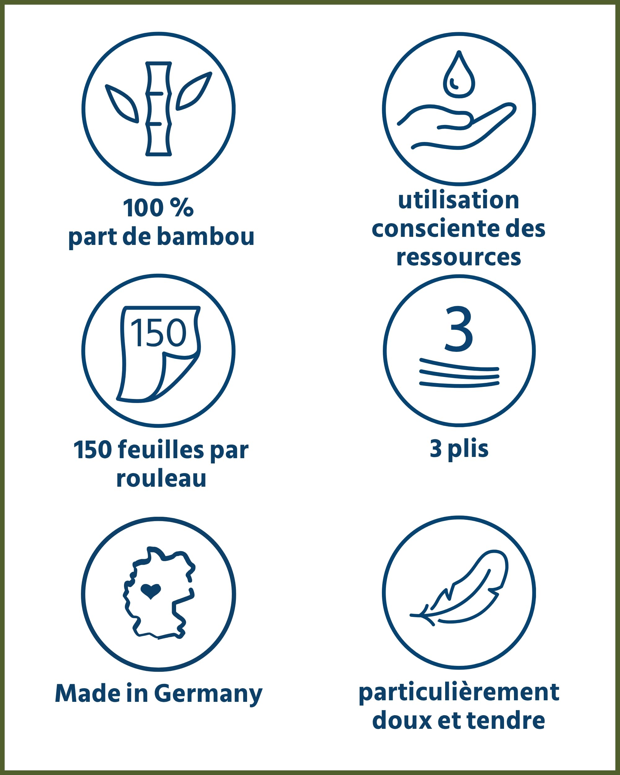 œcolife Lot de 56 rouleaux de papier toilette en bambou, 3 couches, 56 x 150 feuilles, super doux, végétalien, durable, emballage 60% PCR