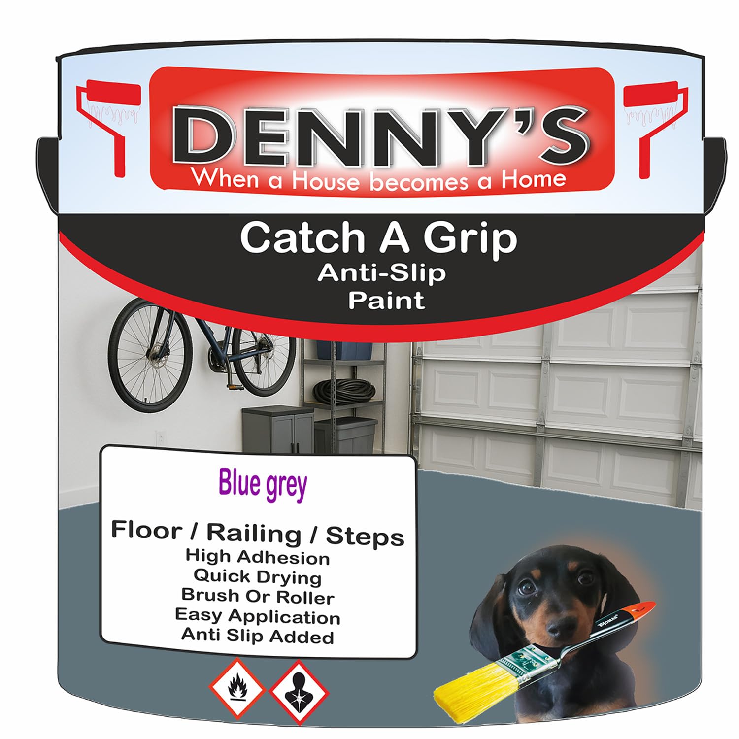 SCOOBYS PAINTS BACK IN THE MIX Catch A Grip Anti Slip Floor Paint – Non Slip Coating for Steps, Railings & Garages – 170 Colours, High Adhesion, Quick Dry, Multiple Sizes (Blue grey, 250ml Tin)