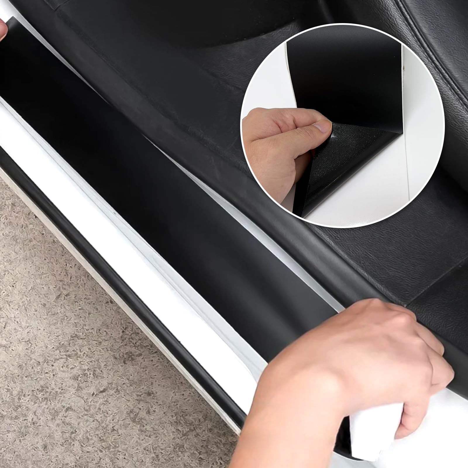 Nastro adesivo in vinile nero opaco con kit di attrezzi, nastro oscurante cromato cancellabile per finestrini dell'auto, bordi delle portiere, protezione dell'aria in vinile satinato (nero opaco, 10,2