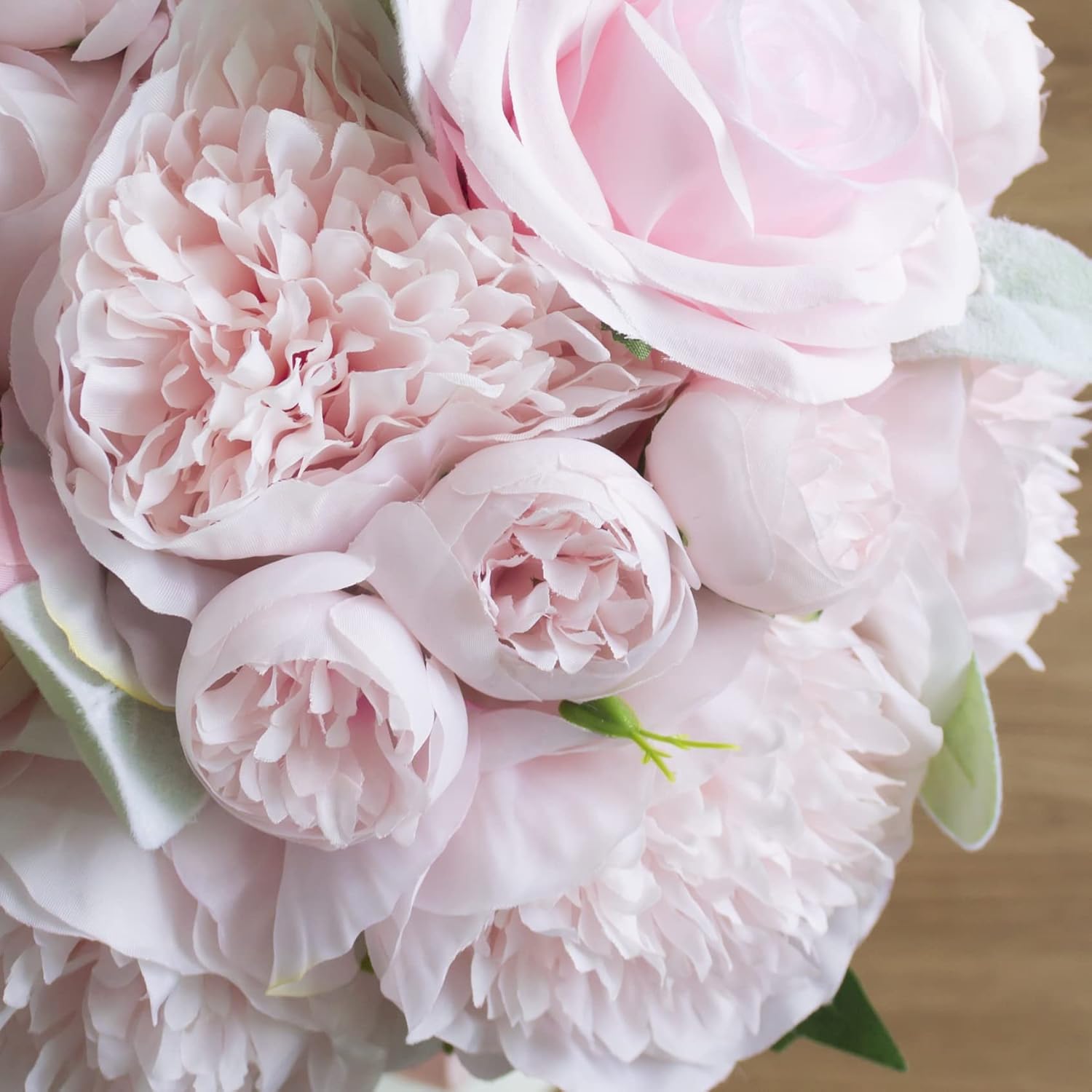 Ansuma Pink Wedding Bridal Bouquet, Artificial Flowers Fake Silk Rose Masora Bridal Bouquet Flowers Artificial Flower Arrangements for Home Decoration Party Wedding (B)