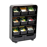 Vista 1 de Mind Reader Tea Bag Organizer, Tea Station Organizer, Countertop Storage, Kitchen, Plastic, 10.25"L x 3.25"W x 13.75"H, Black Negro