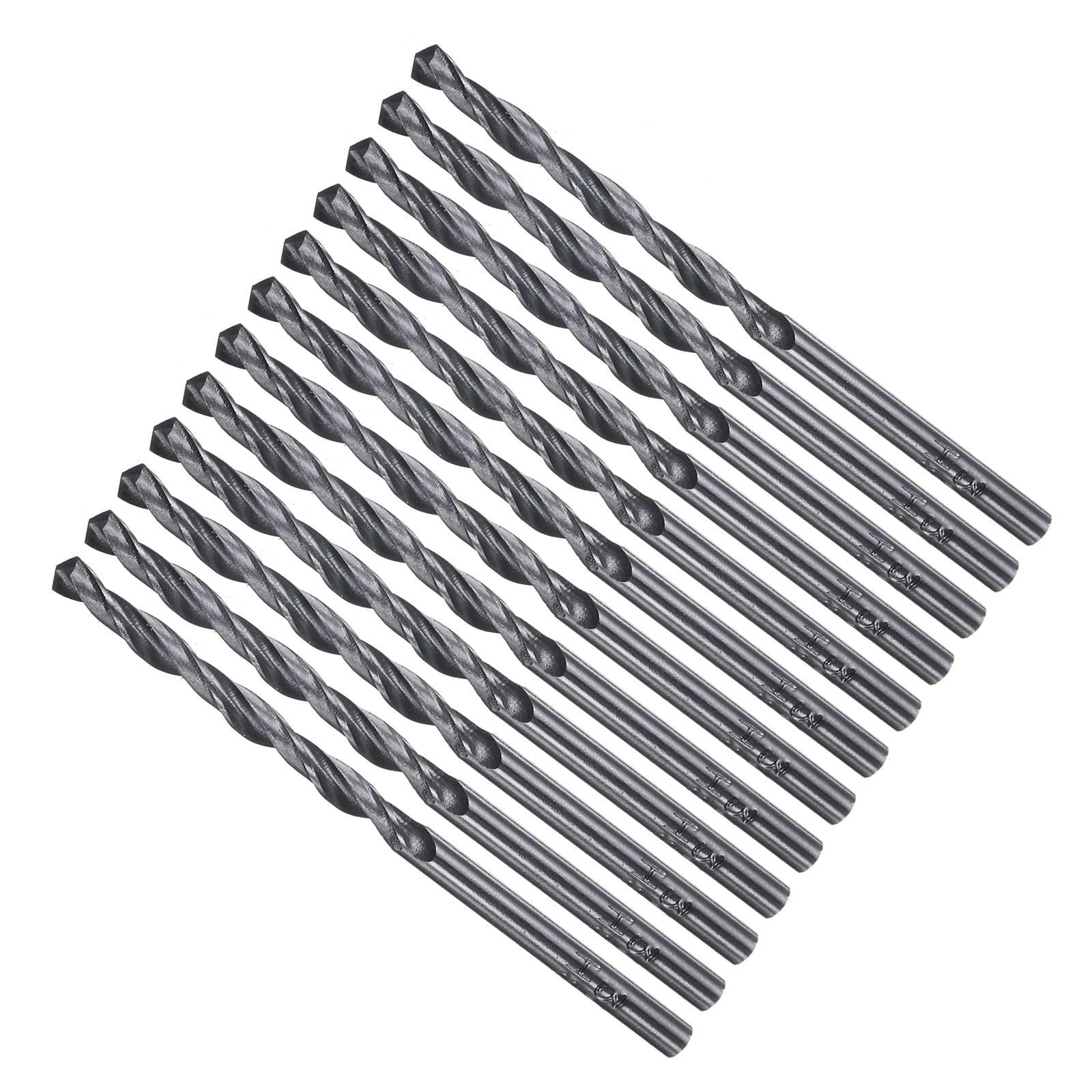 METALLIXITY Drill Bit (3mm) 12Pcs, 4241 High-Speed Steel Straight Shank Nitriding Black 118° for Wood Plastic Iron Copper Aluminum Low Soft Metal