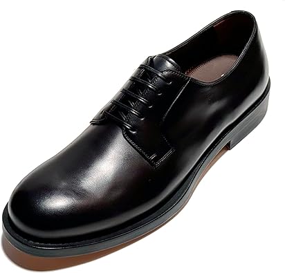 Ferragamo Mens Black Leather Round Toe Welted Oxford Dress Shoes Salvatore