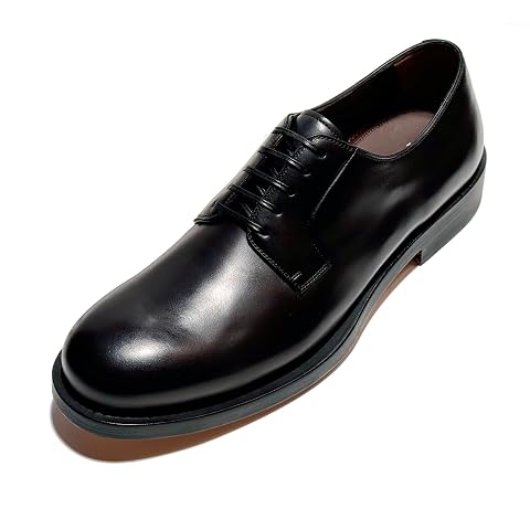 Ferragamo Mens Black Leather Round Toe Welted Oxford Dress Shoes Salvatore