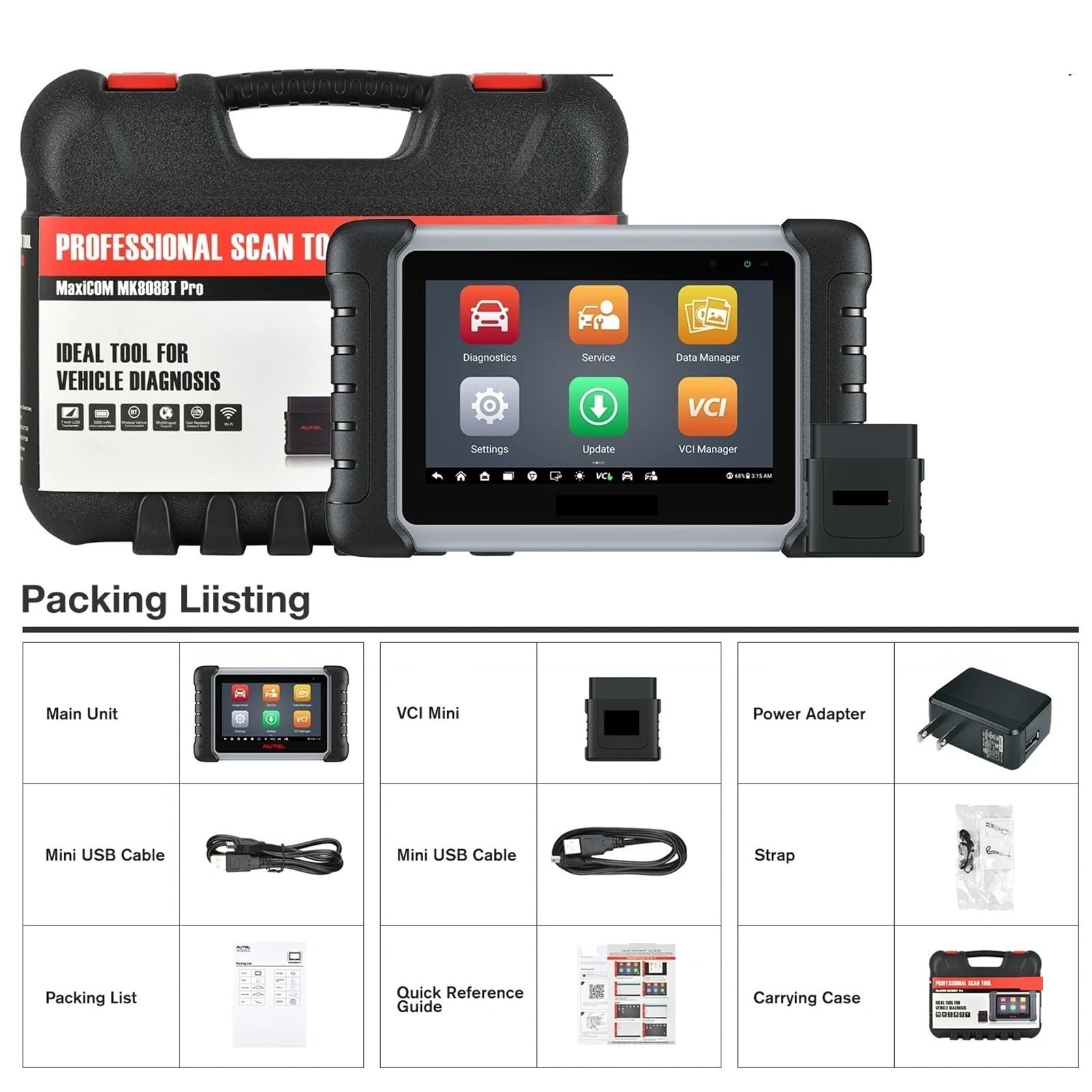 MK808BT PRO OBD2 Scanner Car Diagnostic Scan Tool Bluetooth Automotivo Code Reader
