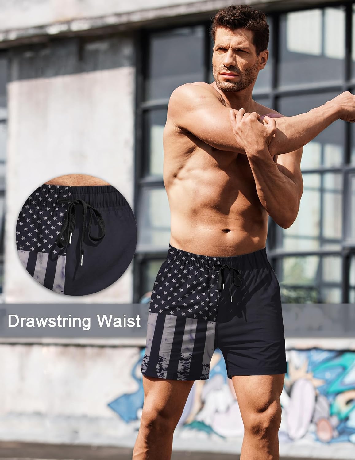 COOFANDY Men's Running Athletic Shorts 5 Inch 2 Pack Gym Workout Shorts Fitted Exercise Hiking Shorts with Zipper Pocket