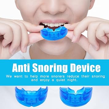 2 Pcs Anti Snoring Devices for Sleep, Adjustable Snoring Mouthpiece-Ready to Use Snore Stopper-Comfortable, Anti Snore Mouthpiece Device Sleeping Snore Stopper Fit for Men and Women(Blue)