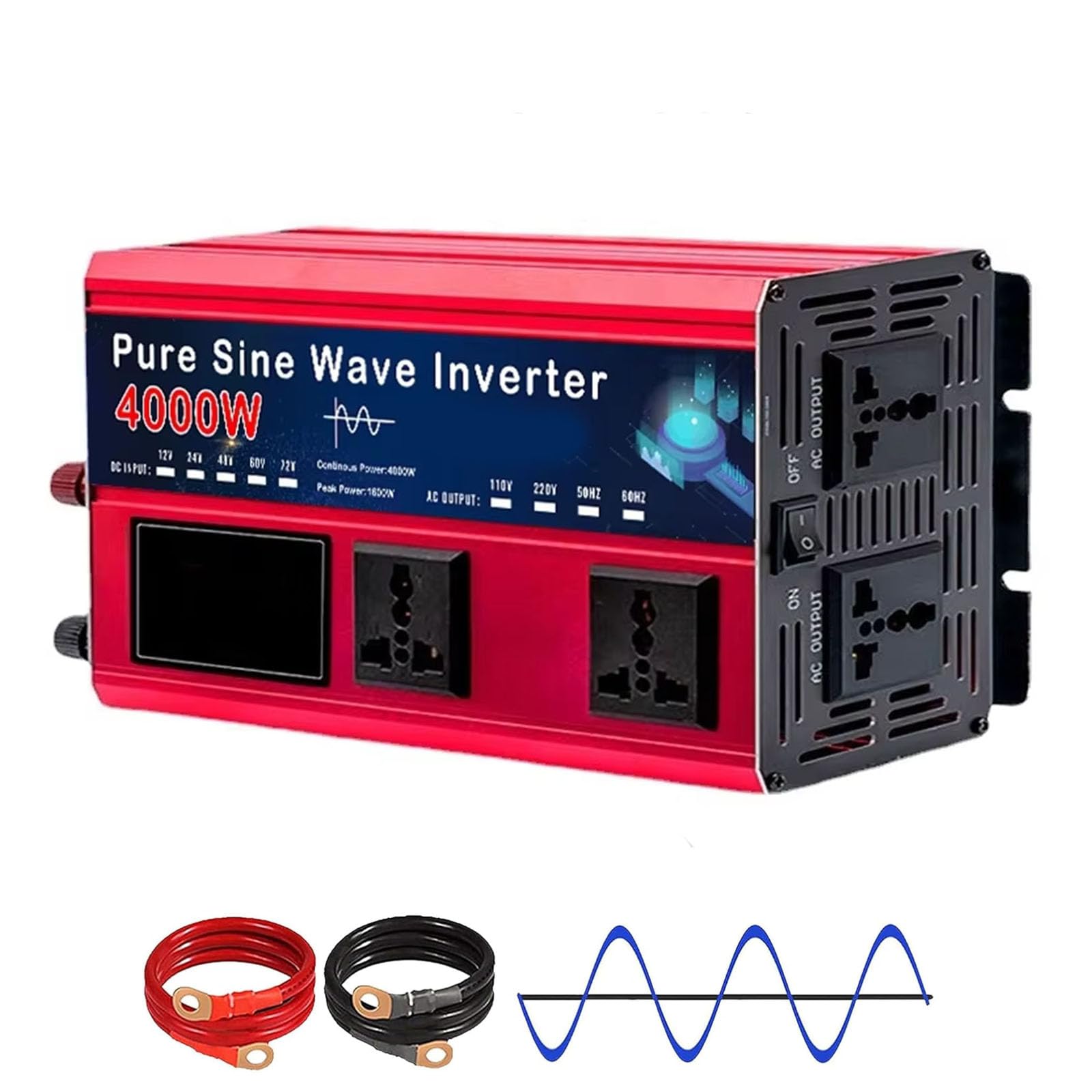 HYZHANHONG 4000W Power Inverter 12V -72V DC To 110V 220V AC Converter