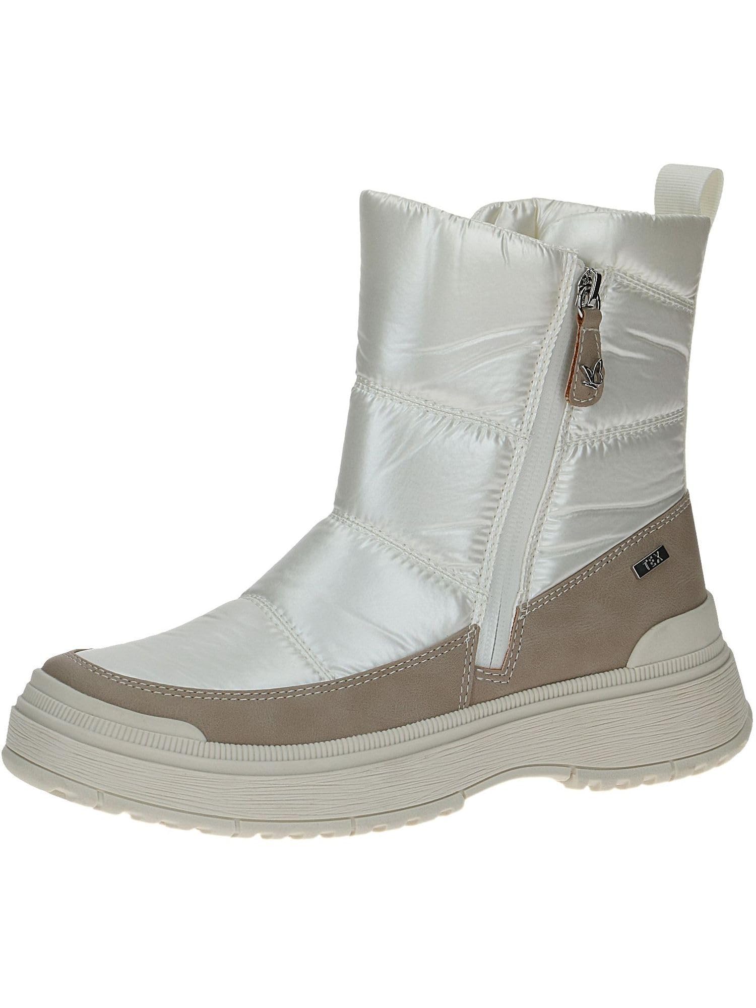 CAPRICE Women's winter ankle boots without heel Airmotion with zipper Lined Width G, Multicolor (Pearl Comb), 5.5 UK
