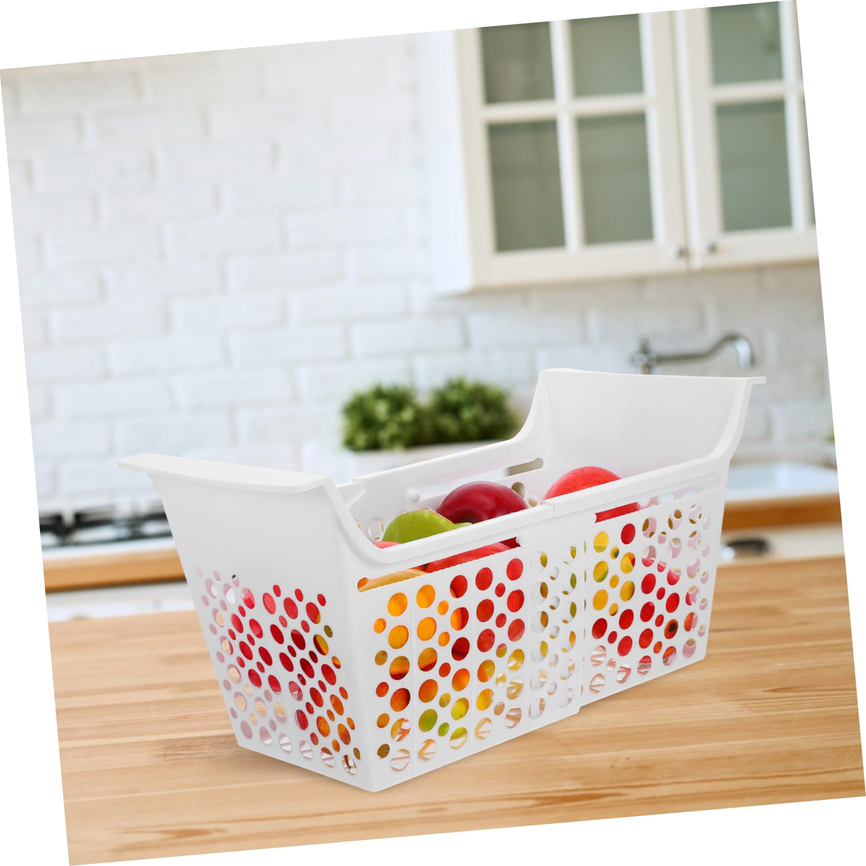 Cesta del Congelador Extensible Ajustable, Plástico Blanco