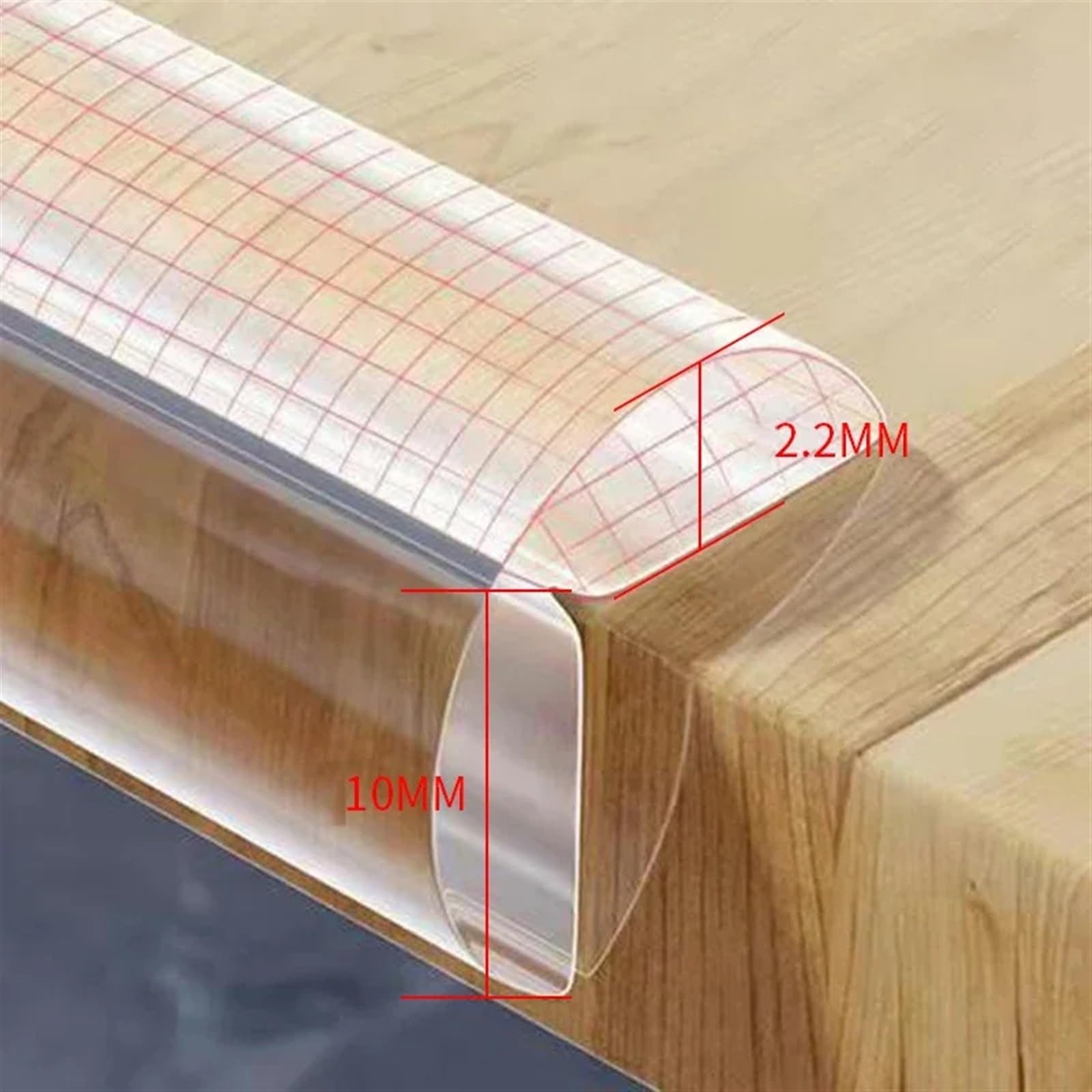Edge - Protector de mesa para niños, protector de seguridad transparente de PVC, autoadhesivo, antigolpes