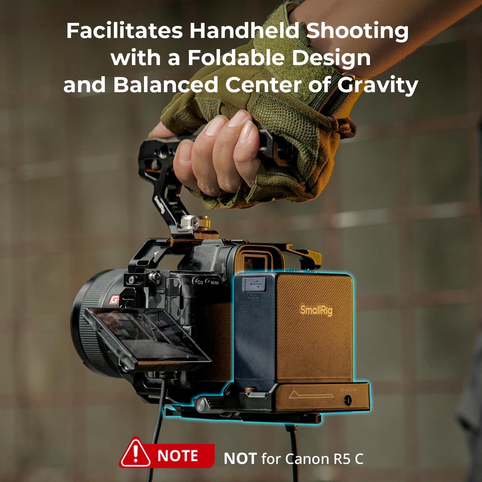 SmallRig NP-F Battery Plate with Quick Release Plate for Arca-Swiss, Dual DC Output ports, Compact & Foldable NP-F Battery Adapter Plate for DSLR Camera, Tripod, Compatible with NP-F970 Battery - 4696