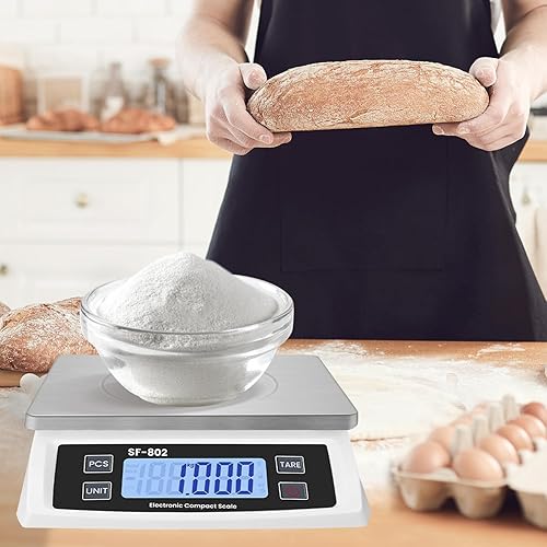 Miniatura 7 de Báscula digital grande de cocina de 66.1 lbs66 libras para hornear cocinar báscula de pan de acero inoxidable con pantalla LCD, básculas de conteo