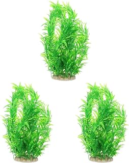 LUOZZY 3pcs Aquatic Plant Decor Fish Tank Artificial Grass Fish Tank Fake Plant Aquarium Plant Decoration - Green