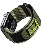 Compatible with Apple Watch Series 10 Band Series 9/8/7/6/5/4/SE/SE2/Ultra 1/2, Nylon Sports Strap with Woven Design for 49mm/46mm/45mm/44mm (L, Army Green)