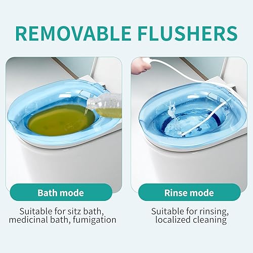 Miniatura 4 de Bañera de asiento para hemorroides, baño de asiento para asiento de inodoro, kit de baño para cuidado posparto, cuenco de baño de cadera para