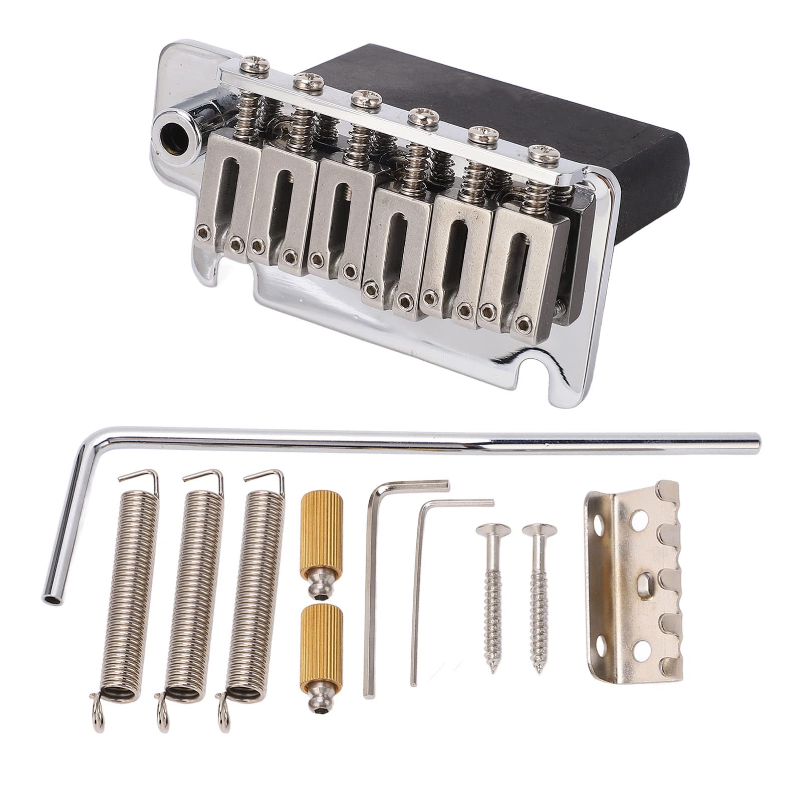 tremolo per chitarra elettrica, set di selle per ponte a 6 corde, parti di ricambio per strumenti professionali, con pregevole fattura, robusto metallo, argento lucido, per la