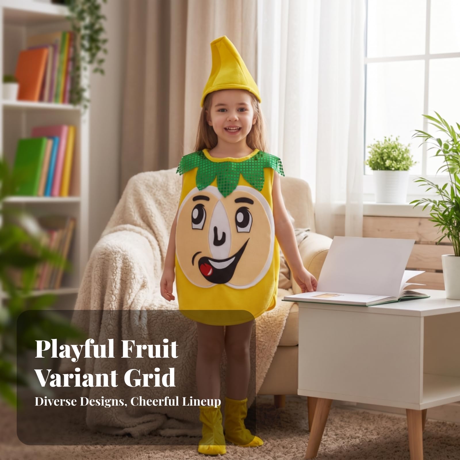 Costume da Frutta | Originale, Costume da Frutta con Cappello, Ampio, per Spettacoli Teatrali
