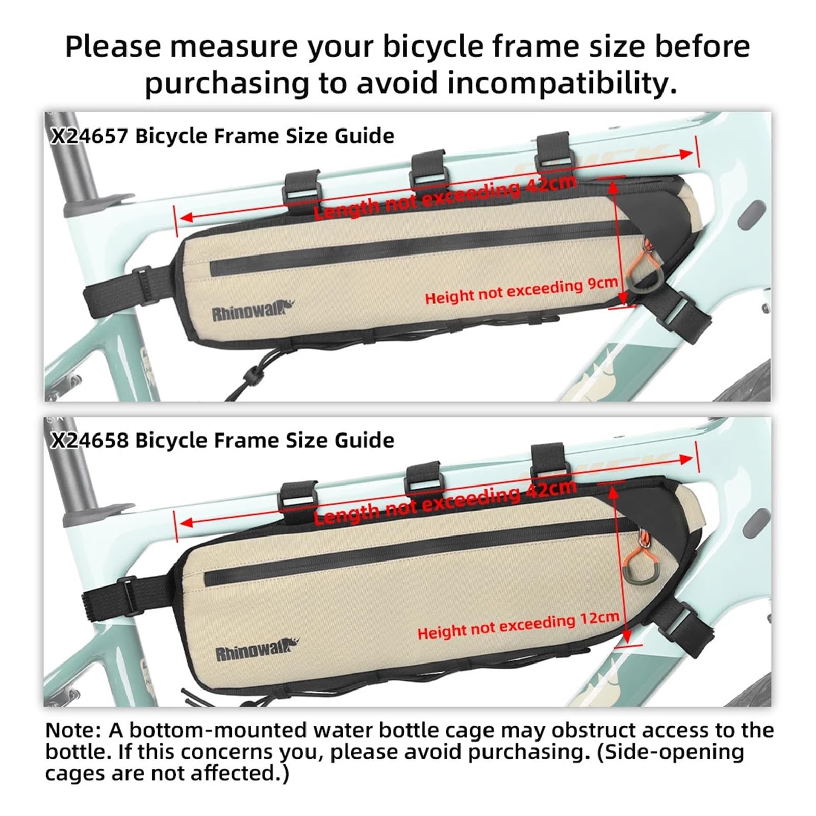 Borsa con telaio triangolare for bici resistente all'acqua 1PCS 2.1L/2.7L | Ideale for gli spostamenti quotidiani e il ciclismo all'aperto, for riporre i telefoni(2.7L-Beige)