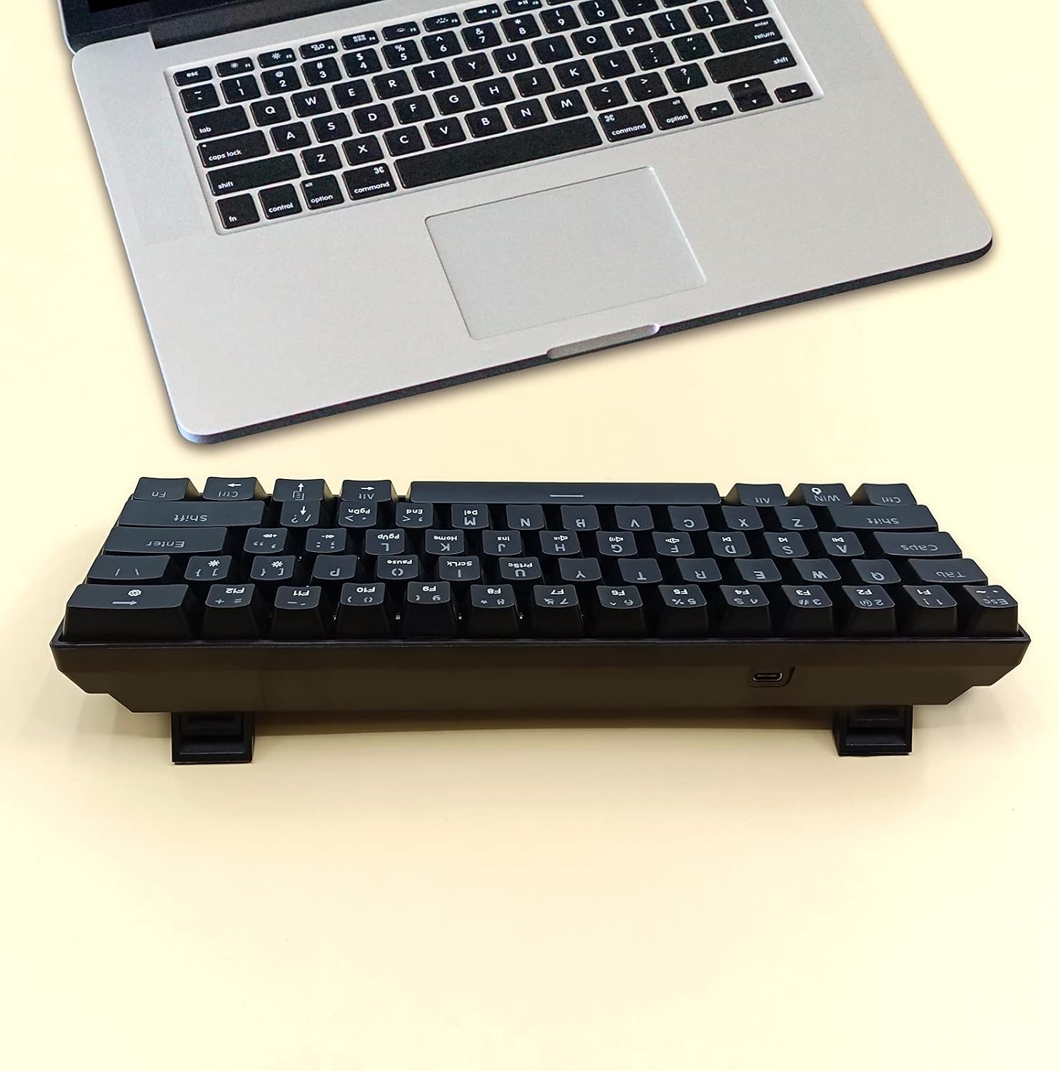 Snpurdiri 60 Percent Mechanical Gaming Keyboard, Blue Switch Anti-Ghosting 61 Key LED Rainbow Backlit Keyboard, Mini Portable Quick Response Keyboard for Laptop PC Gamer, Black