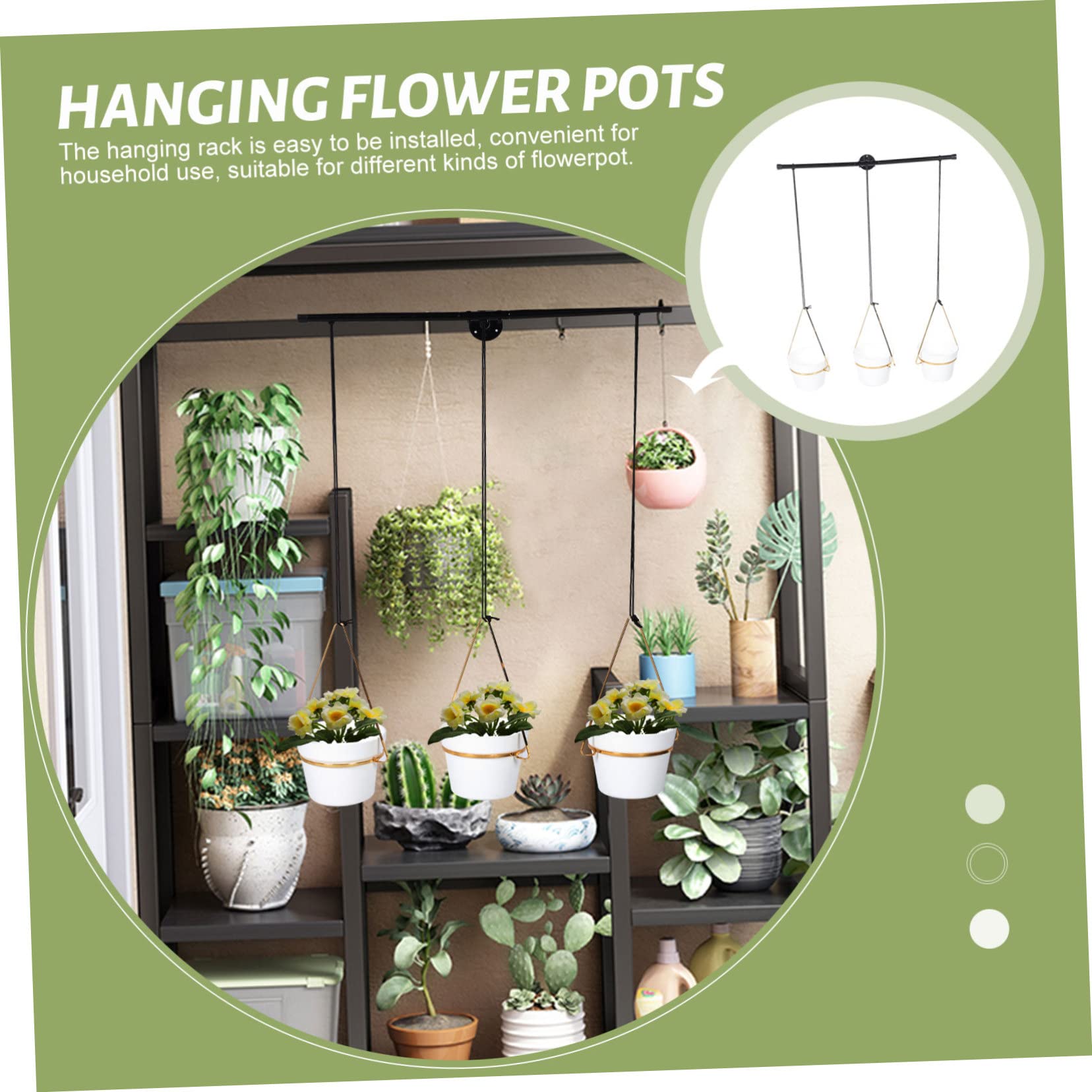 Garneck Indoor Plant Hanger Durable Ceiling Rack for Hanging Flowerpots Modern Minimalist Design for Home Decor Easy Installation Plant Holder for Brightening Up Any