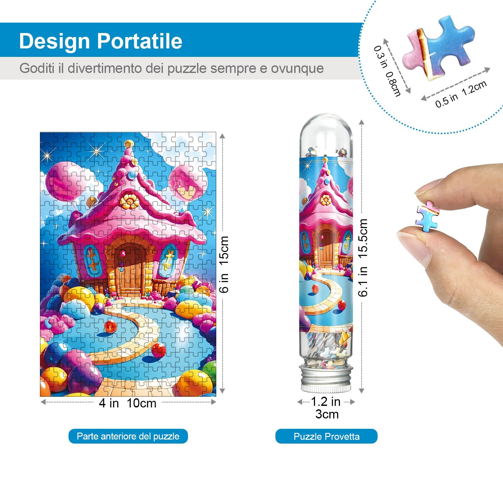 LinPuzzle Set 4 Mini Puzzle A Doppia Faccia Per Adulti – 15x10 Cm Con Poster E Pinzette Incluse