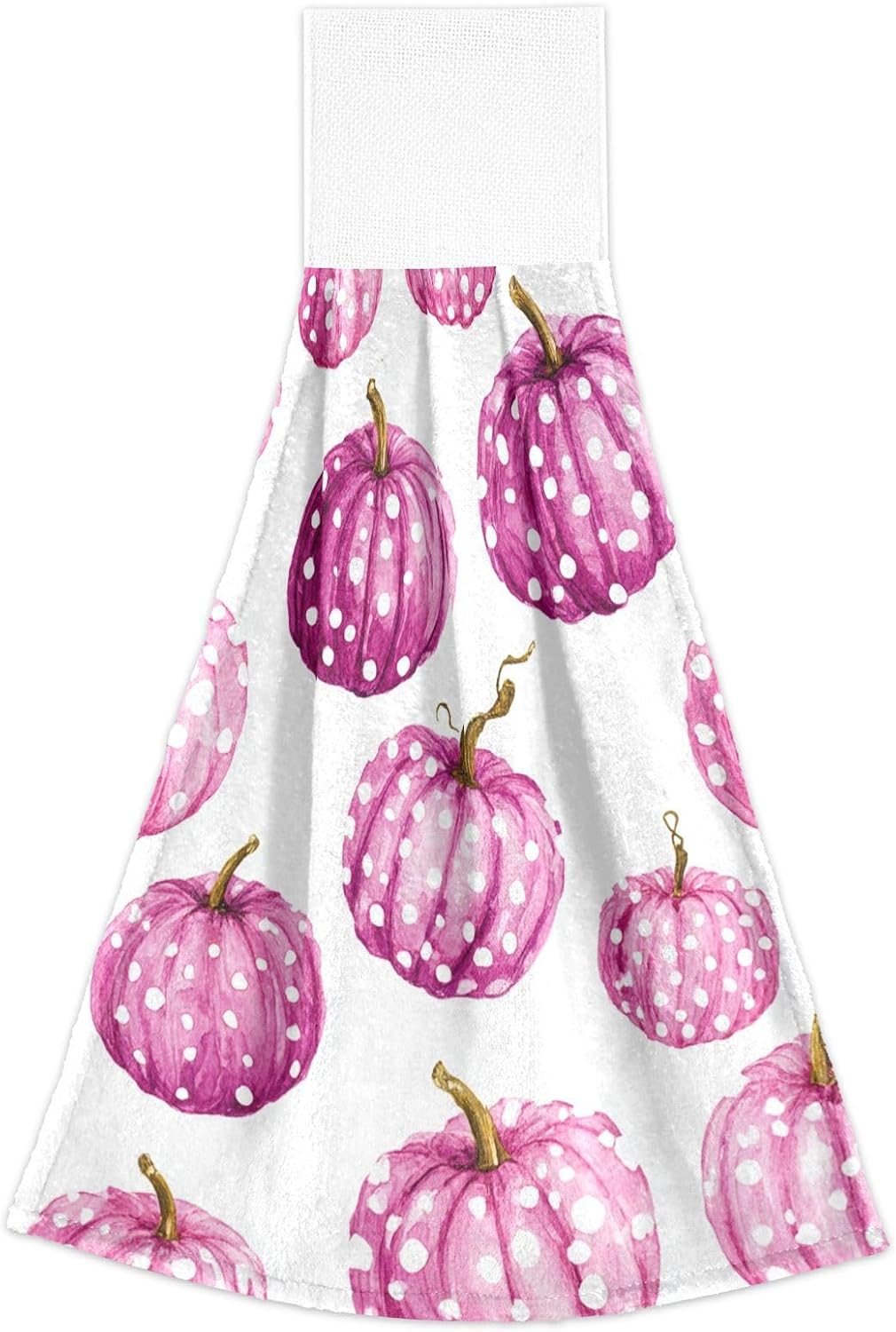 Boccsty Fall Pink Pumpkins Fingertip Bath Towels 2 Pcs Autumn Leaves Hanging Hand Bath Towel Tea Bar Towels for Bathroom Farmhouse Tabletop Home Decor, Small