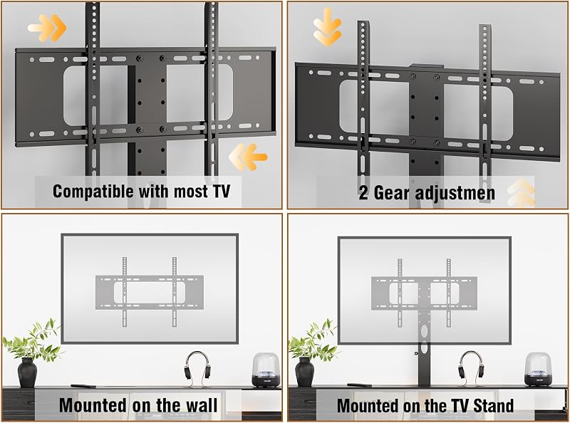 70.8" W TV Stand with Mount and Power Outlet for 65/70/75/80 Inch TV, Farmhouse Entertainment Center with 8 Fabric Drawers, LED Lights and Open Storage Shelves for Living Room (Black) image 5
