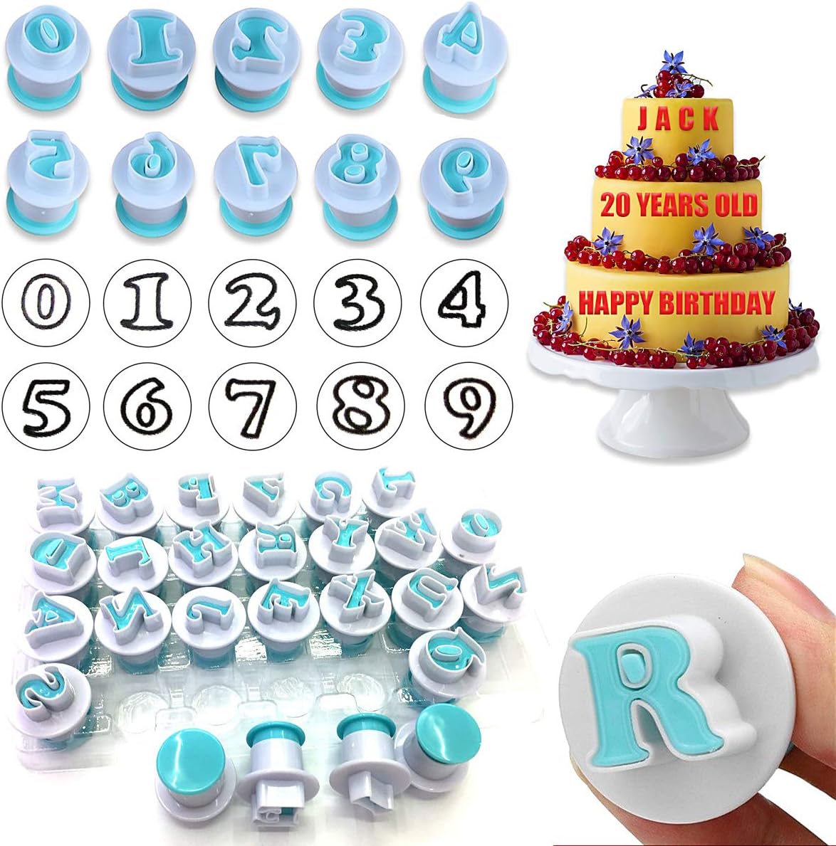 DKDDSSS 36PCS Buchstaben Ausstecher für Fondant Ausstecher, Fondant