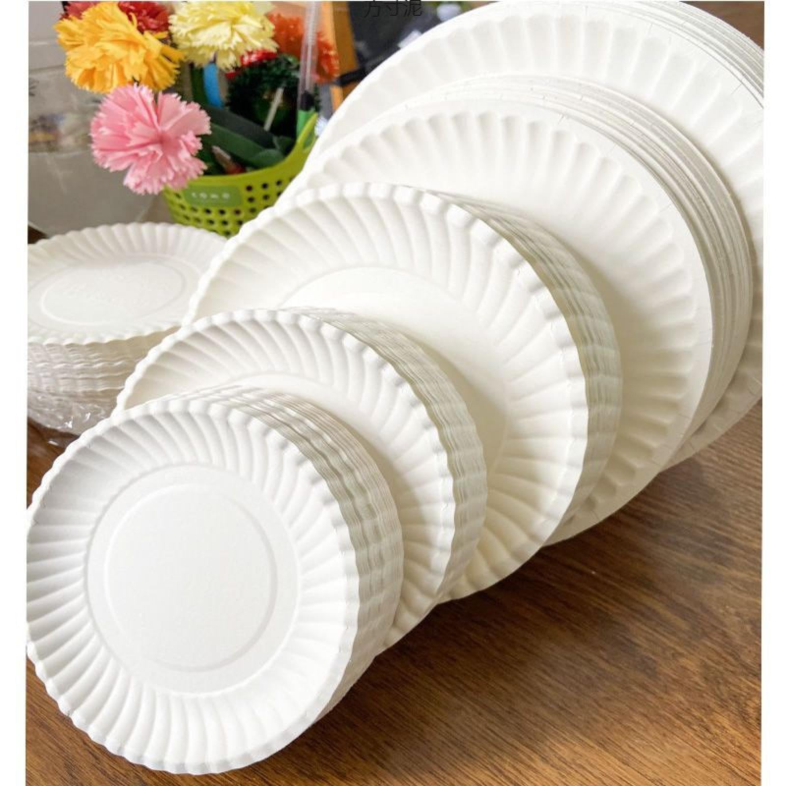 Platos y platillos de papel de alta calidad para asar, resistentes, ecológicos, vajilla desechable, ideal para barbacoas, fiestas y eventos al aire libre, 100% biodegradables